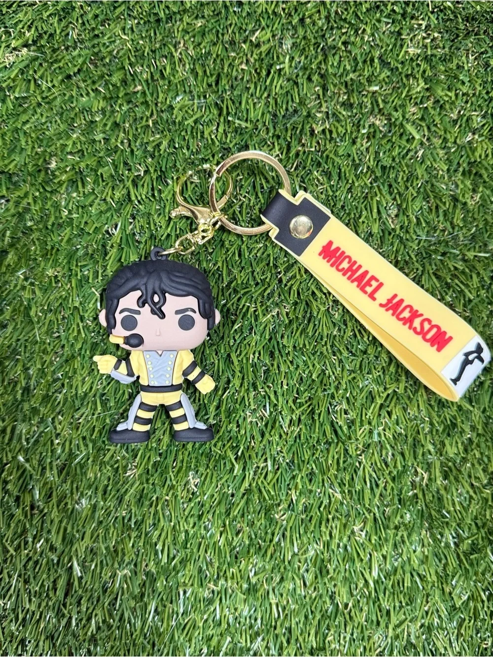 Yellow Michael Jackson Keychain - Kids Accessories